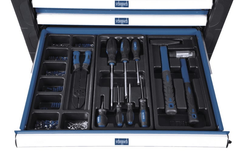 Tööriistakäru 7 sahtlit ja 263 tööriista ja tarvikut TW1000, Scheppach