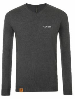 Men's V-neck pullover - charcoal grey KUBOTA S, Kubota