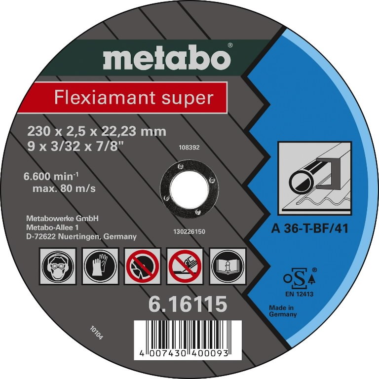 Cut-off wheel for steel Flexiamant Super 230x2,5mm, Metabo
