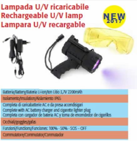 Pakraunama freono nuotekių tikrinimo spec lempa su UV akiniais 