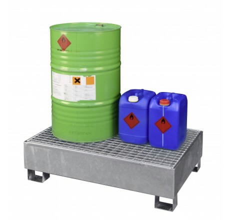 Sump pallet with grating SW2, 2x200L, Cemo