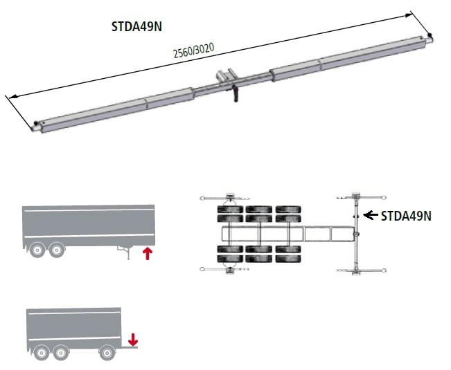 Wheel aligner adapter STDA49N for trailers, Ravaglioli 
