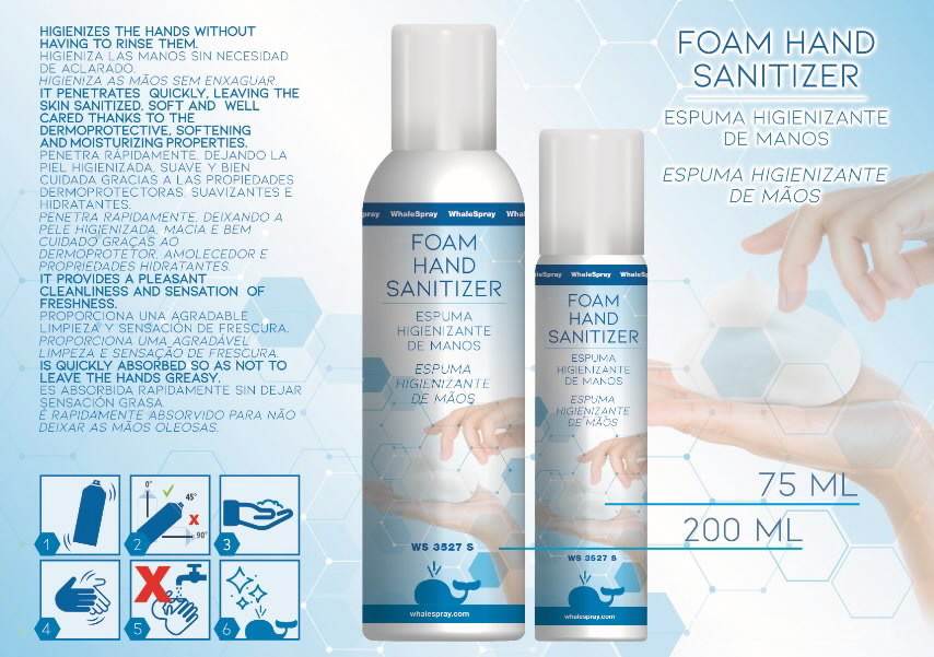 Hand sanitizer (foam) WS 3527 S, spray 200ml, Whale Spray