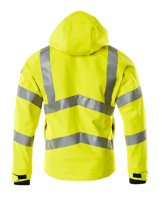 Softshell jacket hooded Blackpool, hi-vis yellow XL 2.
