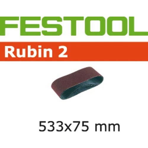 Grinding belt RUBIN 2 10pcs 75x533mm P60, Festool