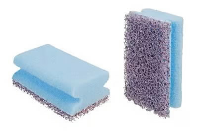 Heavy duty low scratch nailsaver sponges NS2020, blue/purple 70x130mm