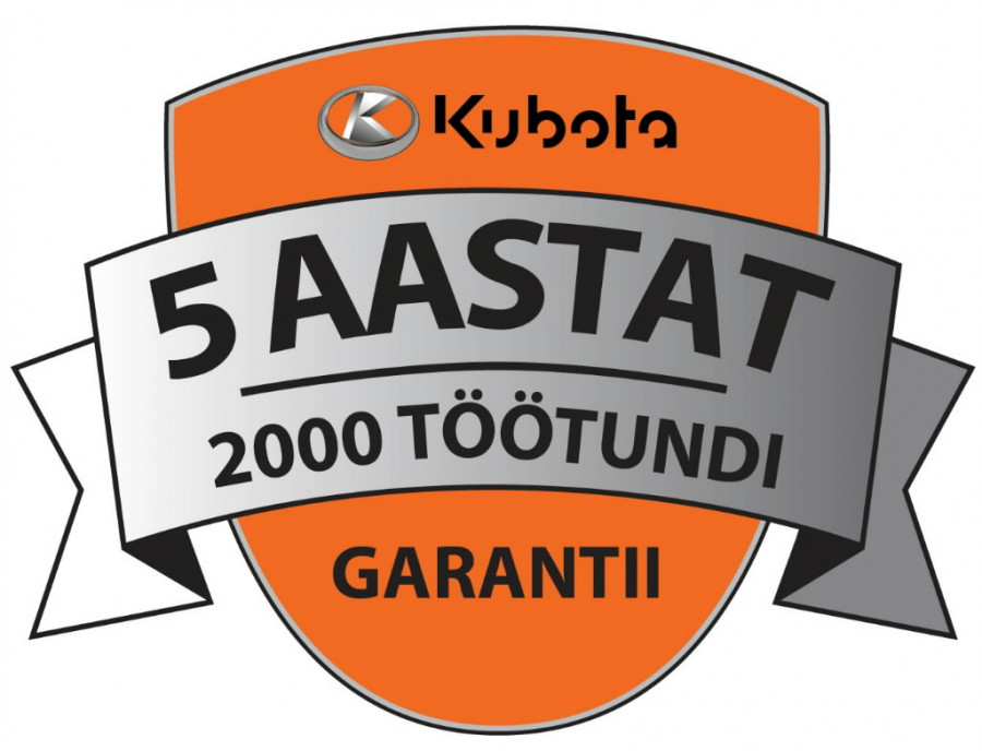 Manufacturer warranty 5 years/2000 working hours for L2, Kubota