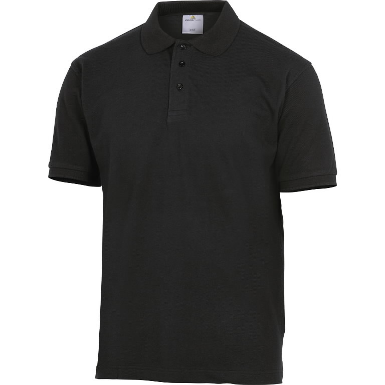 Polo shirt Agra, black L, Delta Plus