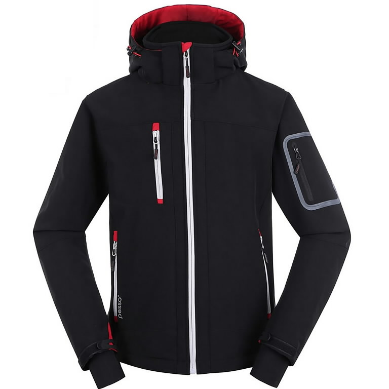 Softshell jakk kapuutsiga Acropolis must 4XL, Pesso