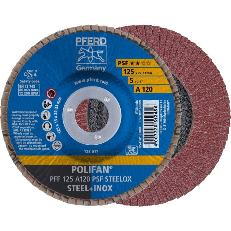Flap disc PSF STEELOX 125mm P120 PFF, Pferd
