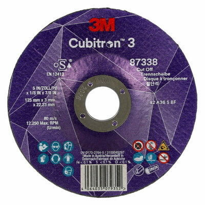 Pjovimo diskas Cubitron 3 T42 P36+ 125x3/22,23mm, 3M