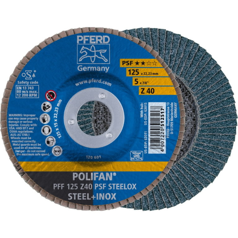 Flap disc PSF STEELOX 125mm Z40 PFF, Pferd