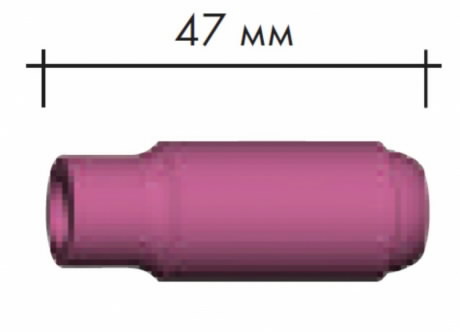 Ceramic gas nozzle, Abitig 17/18/26, d=12,5mm l=47mm 1