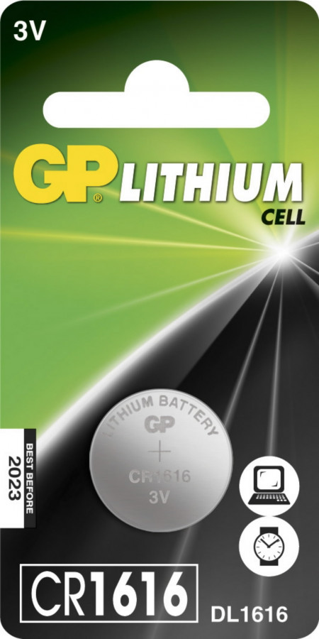 Patarei CR1616, 3V, Liitium, 1 tk., GP