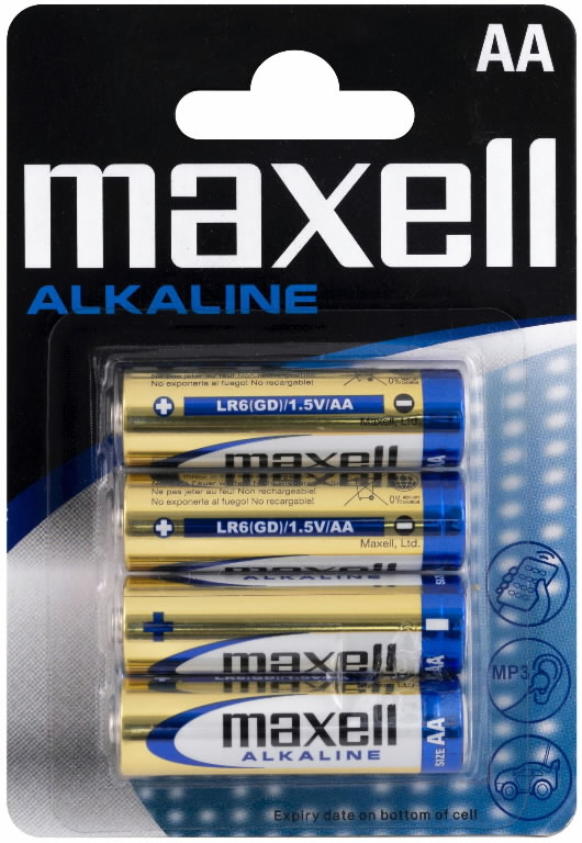 Baterijos AA/LR6, 1,5V, 15A-BL4 Maxell Alkaline, 4 vnt. 