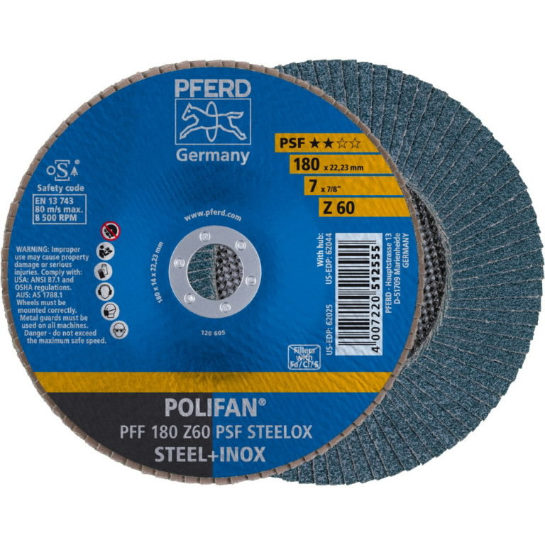 Flap disc PSF STEELOX 180mm Z60 PFF, Pferd