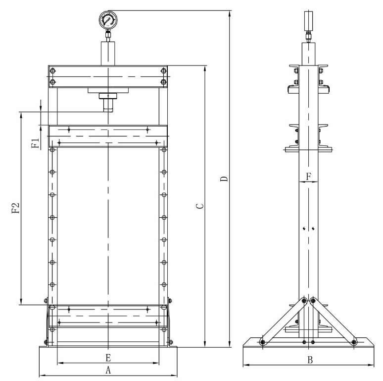 Pneumatinis presas 10 T PWK 10 T 2.