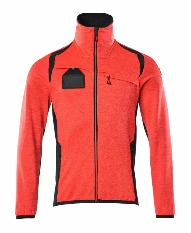 Fleece jumper with zipper Accelerate Safe, red/navy 5XL