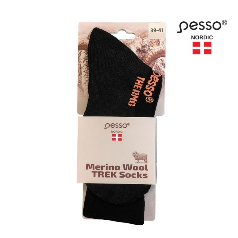Merino vilnos kojinės  KOMER, juoda,1 pora 45-47, Pesso