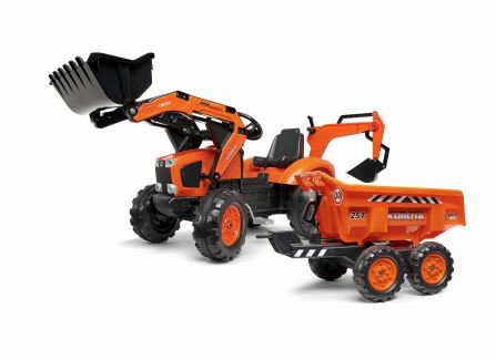 Pedal tractor KUBOTA M135GX with Maxi tilt trailer, Kubota