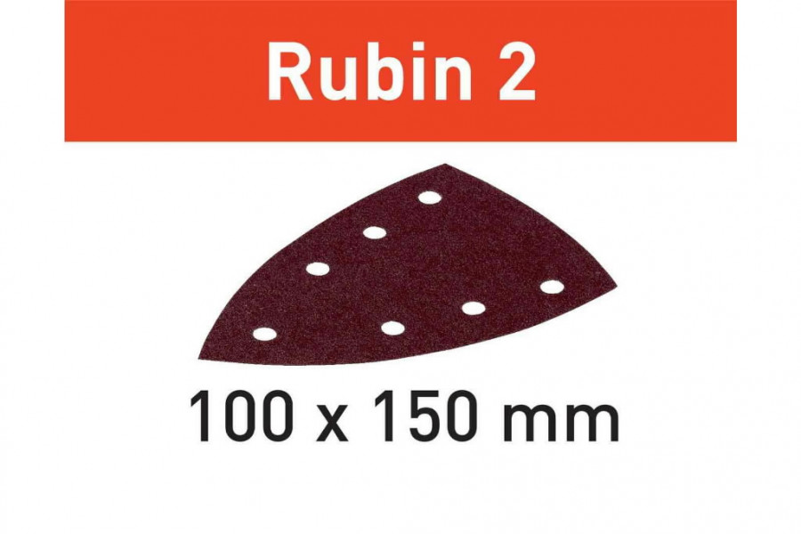 Šlifavimo popierius RUBIN2 / DELTA 100x150/7 / P100 10 vnt, Festool