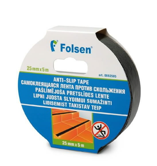 Libisemist takistav teip, must, PVC 25mmx5m, Folsen