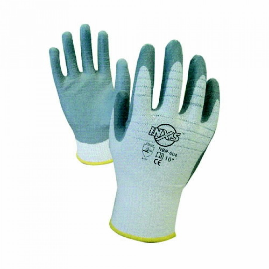 Gloves, nylon, breathable foam nitrile on palm, 7 1