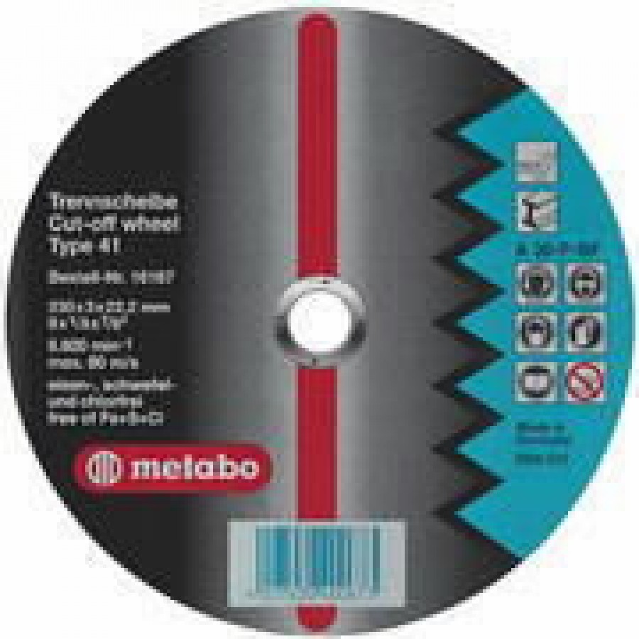 INOX Шлифовальный диск 180x6x22 A36O, METABO