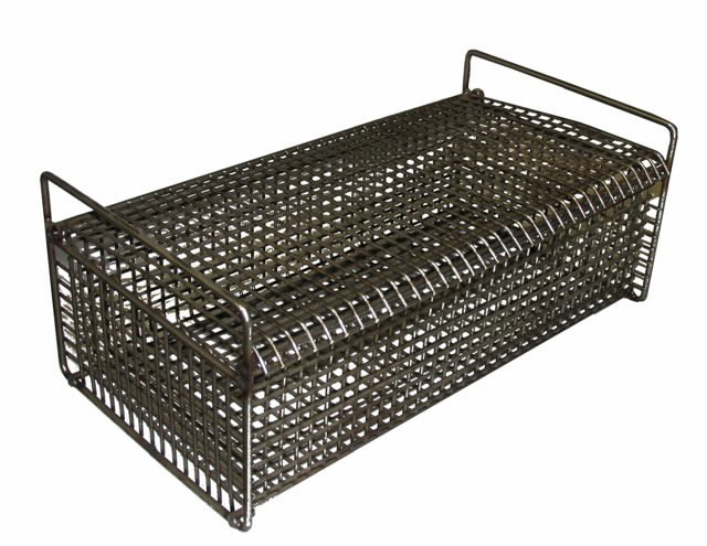 Rectangular basket for small metal parts, stainless steel, Sme