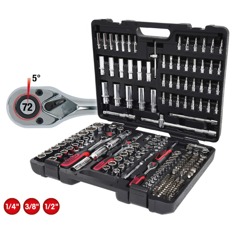 Socket Set Chromeplus 1 4 3 8 1 2 195pcs Ks Tools Socket Sets