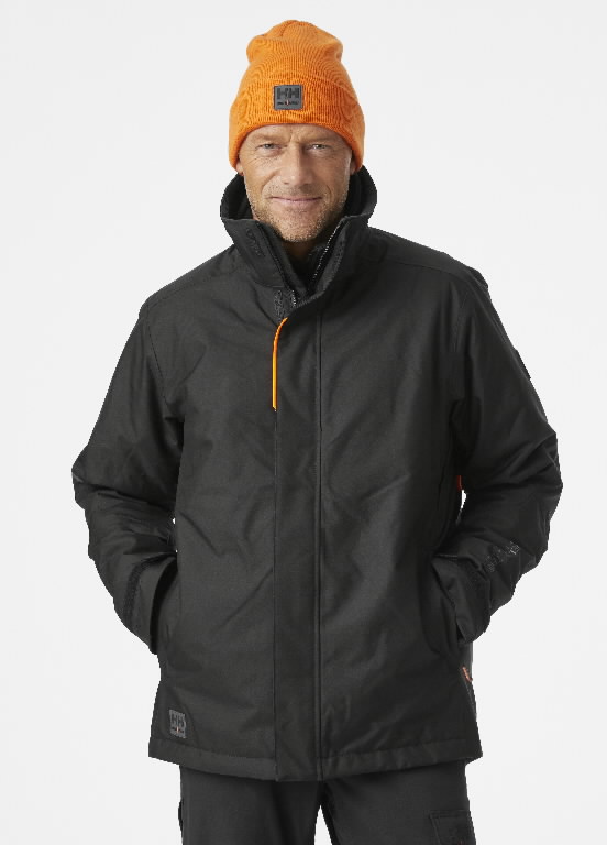 Winter jacket Kensington, hooded, black L, Helly Hansen WorkWear