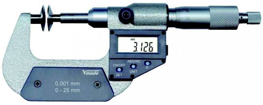Skaitm. mikrometras  DIN 863, IP40, 0 - 25 mm / 0 - 1 inch  2.