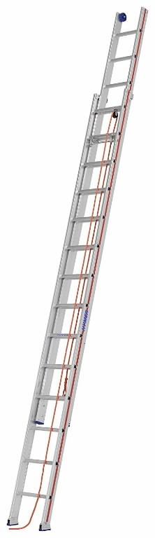 Rope-operated extension ladder, 2x14 steps. 4,18/7,26m 6051