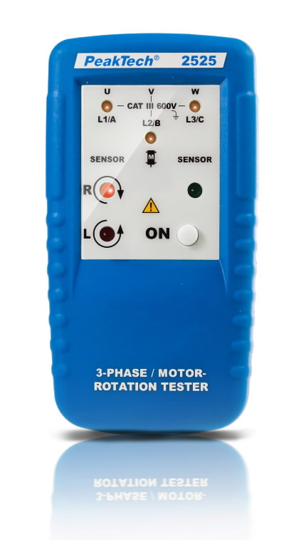 3 phasen motor rotation tester 1-400 V AC, 45-70Hz 