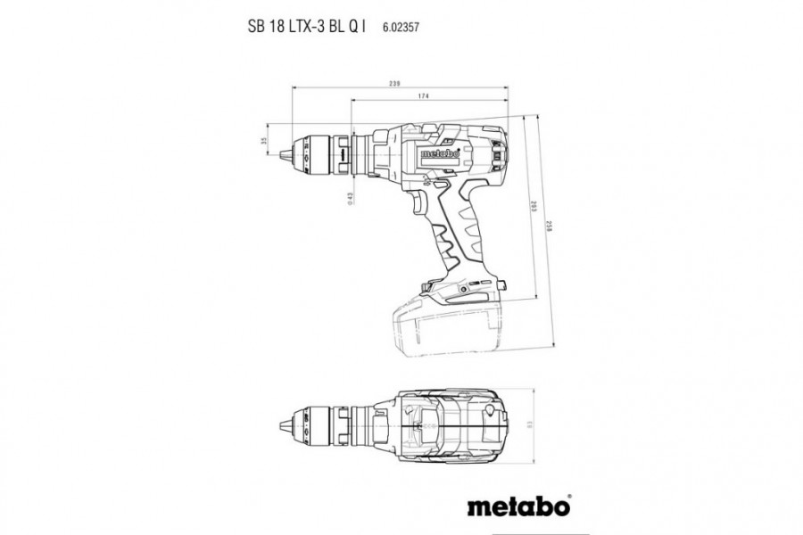 Impact cordless drill SB 18 LTX-3 BL Q I carcass, Metabo