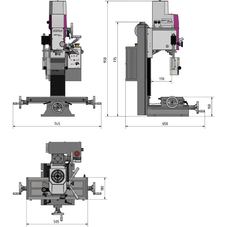 Gręžimo ir frezavimo staklės OPTImill MH 22V  2.