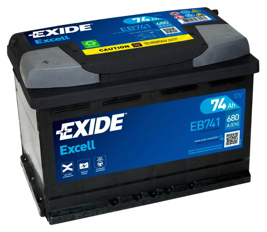 Käivitusaku EXCELL 74Ah 680A 278x175x190+-, Exide