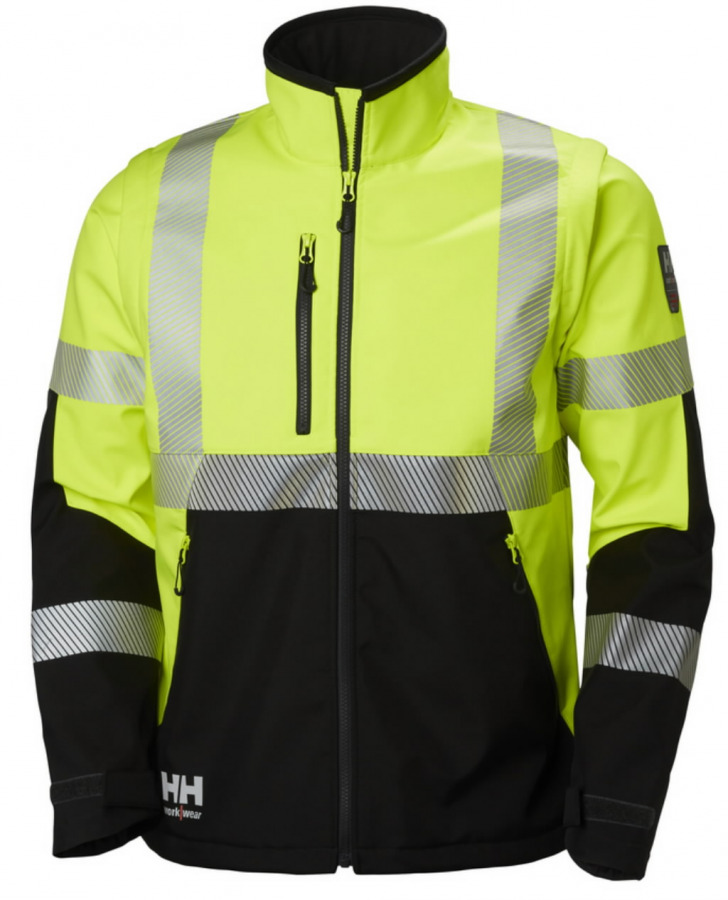 HI VIS softshell jacket ICU 2-in-1, CL 3, yellow/black 2XL, Helly