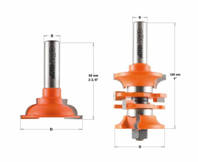 2-piece entry door router bit set, CMT | Stokker- tools, machinery ...
