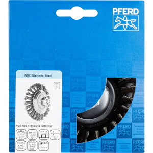 Koniskā drāšu birste vītā KBG Nerūsējošā tērauda 115mm M14 0