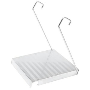 Hang-on step for rung ladders