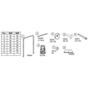 Accessory kit for guardrail  for 6888/6889 ladders