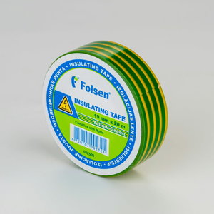 Insulating Tape yello/green 19mmx20m, Folsen