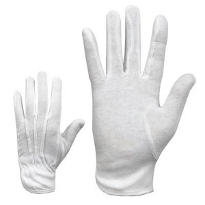 Gloves, white, cotton underglove, KTR