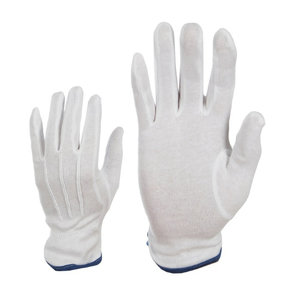 Gloves, white, cotton underglove 9