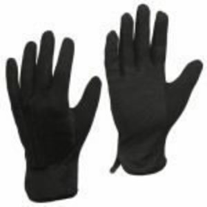Gloves, black, cotton with PVC dots in palm, 10, KTR