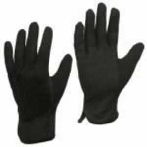 Gloves, black cotton, PVC dots on palm, 9