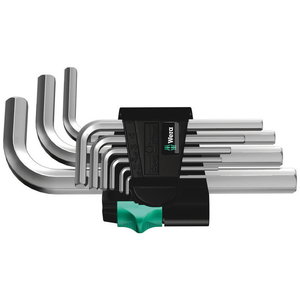 L-raktų šešiakampių komplektas 950/9SM, Wera
