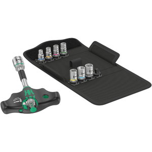 T-handle ratchet set for 1/4´´ sockets, 9pcs, 400 RA, Wera