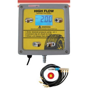 Tyre inflator with digital gauge, 1-4 tyres, max 13 bar, Spin